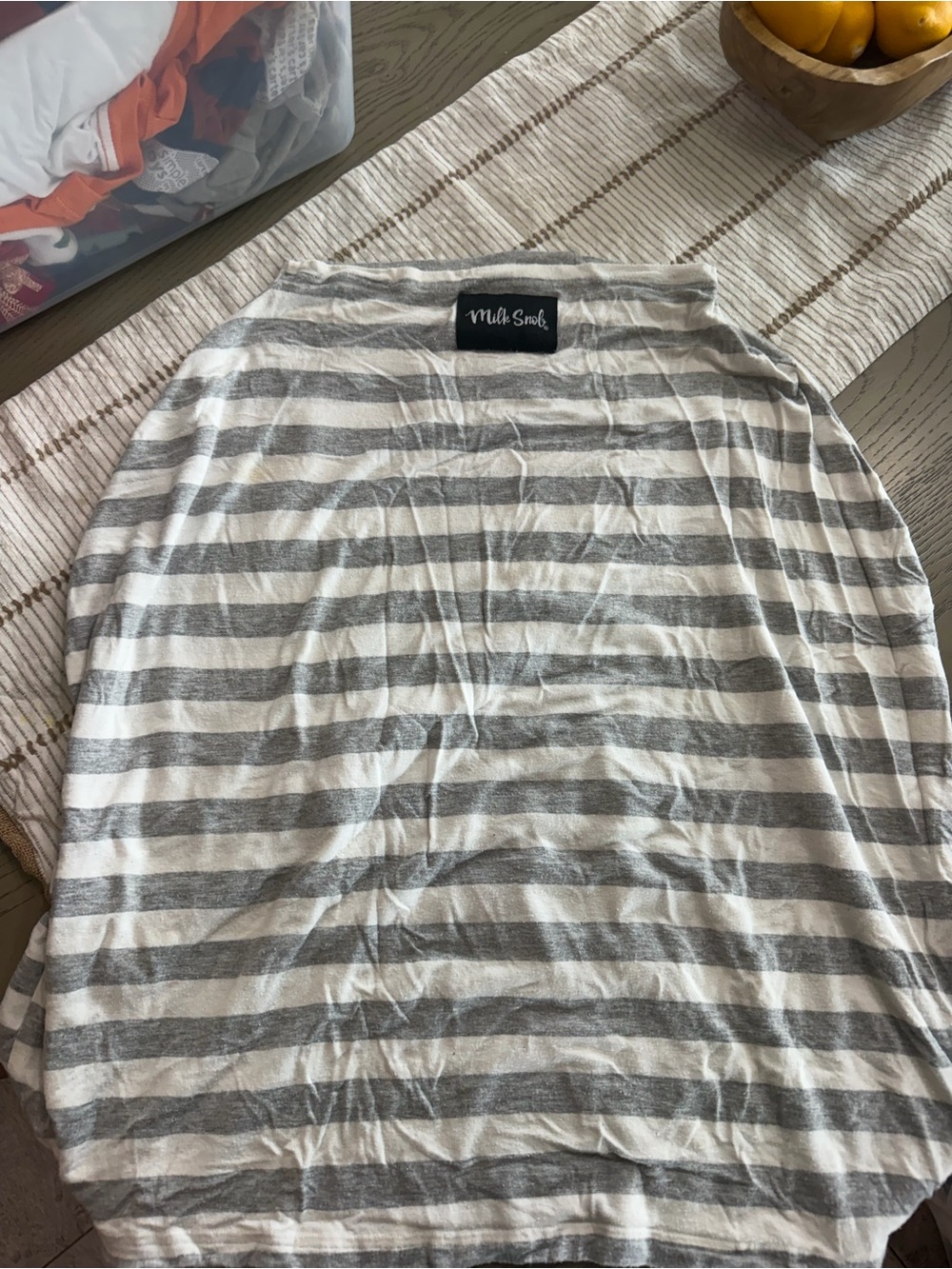 Milk Snob Kids Nursing and Car seat Cover - Gray and White Striped